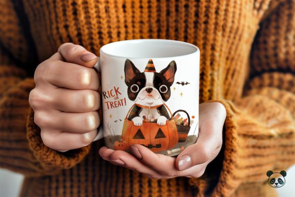 Boston Terrier Trick or Treat 3D Mug Wrap