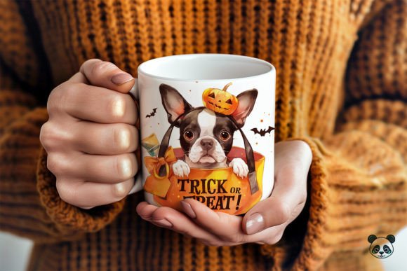 Boston Terrier Trick or Treat 3D Mug Wrap