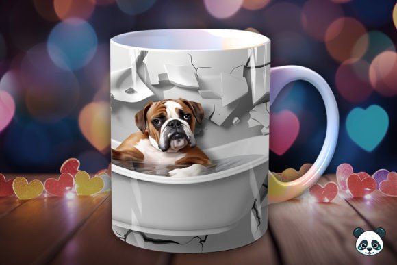 Boxer Bathing 3D Mug Wrap Design