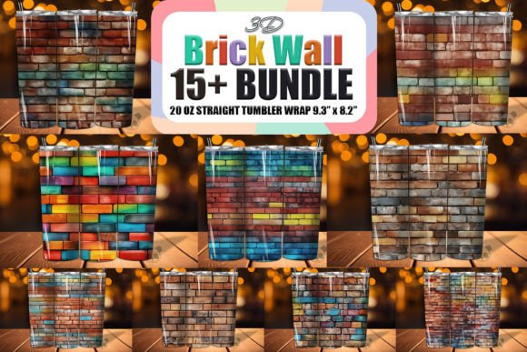 Brick Wall 3D Seamless Tumbler Wrap