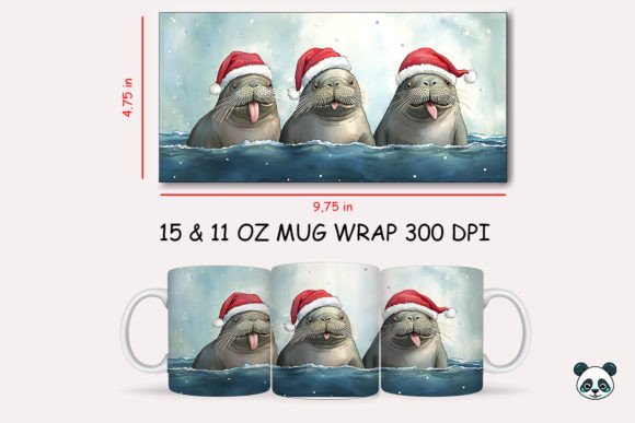 Bringing Holiday Cheer to Your Sublimation Projects with the Christmas Walrus Mug Wrap
