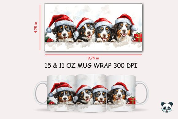 Christmas Australian Shepherd Mug Wrap 1