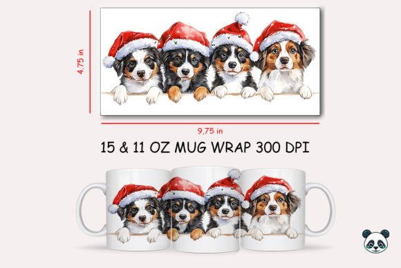 Christmas Australian Shepherd Mug Wrap 2