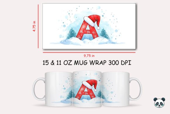Christmas Baby Letter A Mug Wrap