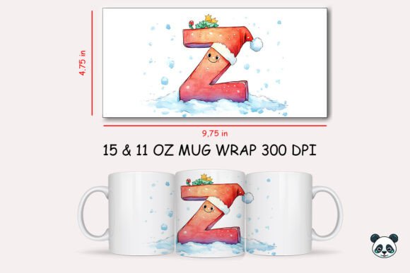 Christmas Baby Letter D Mug Wrap 32 Design