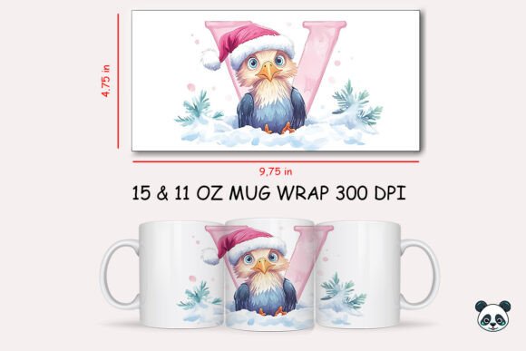 Christmas Baby Letter V with Vulture Mug Wrap: A Unique Sublimation Design Guide