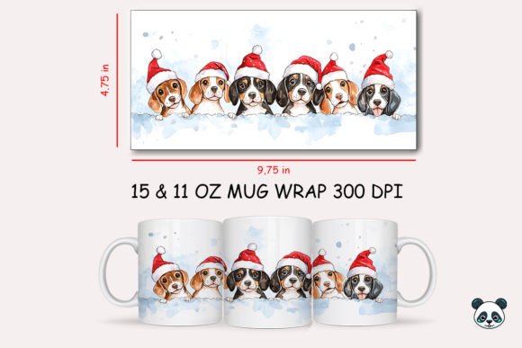 Christmas Beagle Mug Wrap Design Guide