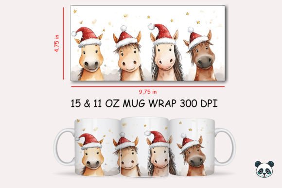 Christmas Horse Mug Wrap 1: A Festive Sublimation Design