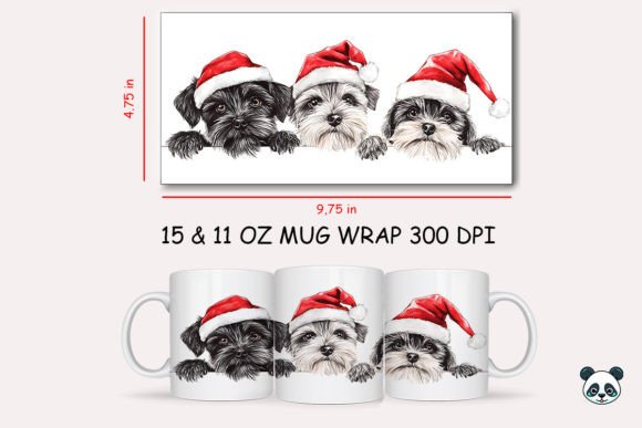 Christmas Miniature Schnauzer Mug Wrap