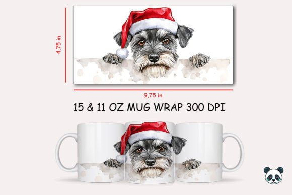 Christmas Miniature Schnauzer Mug Wrap: A Festive Design for Sublimation Creators