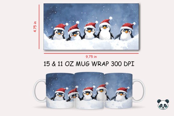 Christmas Penguin Mug Wrap 1: Elevating Holiday Sublimation Projects