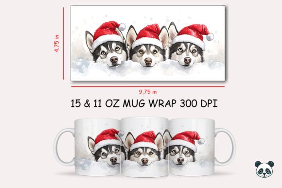 Christmas Siberian Husky Mug Wrap 1 Design
