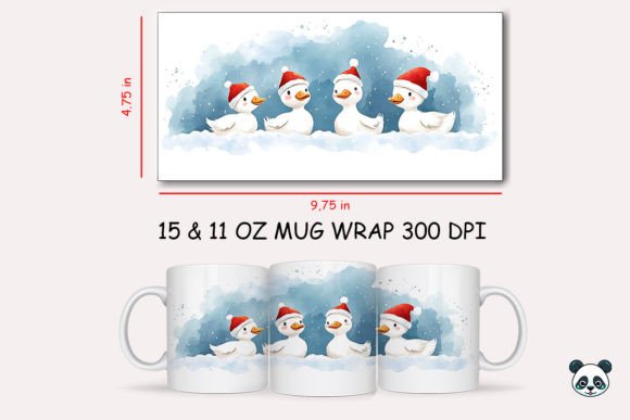 Christmas Snow Goose Mug Wrap 1