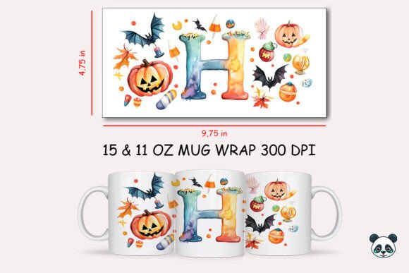 Creating a Spooky Signature with the Halloween Letter H Mug Wrap Sublimation Design