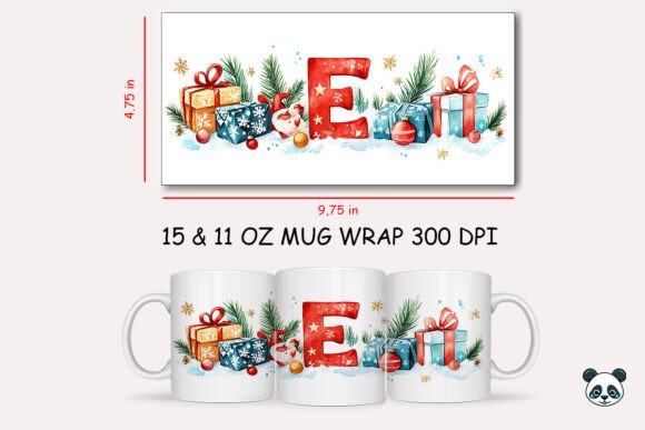 Creating Festive Gifts with the Christmas Letter E Mug Wrap Sublimation Design