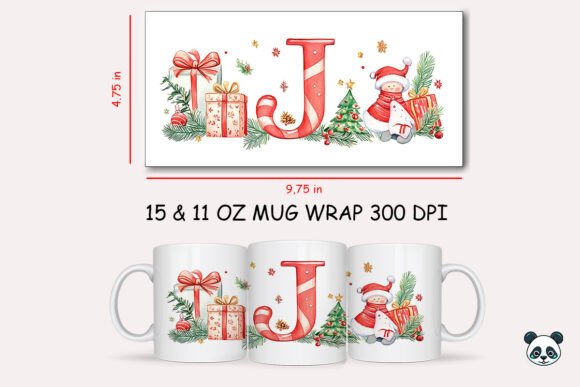 Creating Festive Gifts with the Christmas Letter J Mug Wrap Sublimation Design