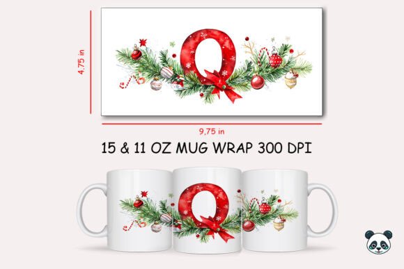 Creating Festive Mugs with the Christmas Letter Q Mug Wrap Sublimation Design