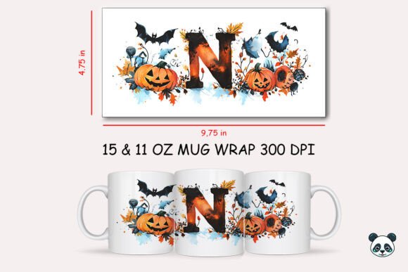 Creating Spooky Personalized Gifts with the Halloween Letter N Mug Wrap Sublimation 3