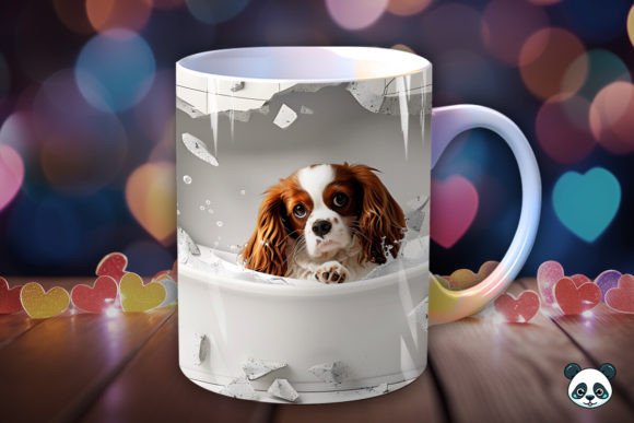 Elevate Your Sublimation Projects with a Spaniel Bathing 3D Mug Wrap