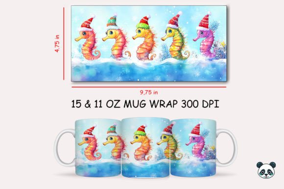 Elevating Sublimation Craft: The Strategic Value of the Christmas Seahorse Mug Wrap 1 Design