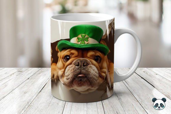 Elevating Sublimation Craftsmanship with the St Patrick Bulldog 3D Mug Wrap 3 Design