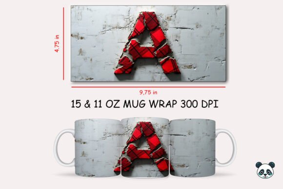 Elevating Your Sublimation Projects with the Red Plaid 3D Letter A Mug Wrap