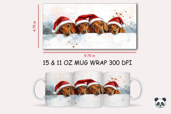 Evaluating the Christmas Dachshund Mug Wrap 2 for Sublimation Projects