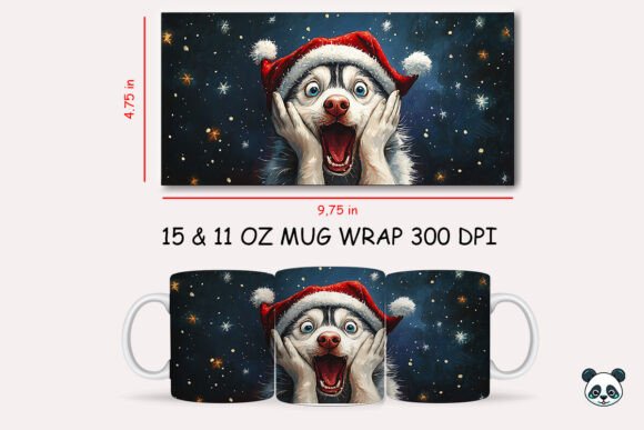 Funny Christmas Siberian Husky Scream Mug Wrap