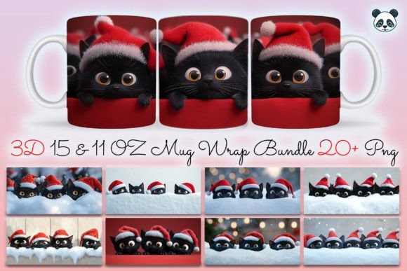 Mastering the 3D Christmas Black Cats Mug Wrap Bundle for Flawless Sublimation