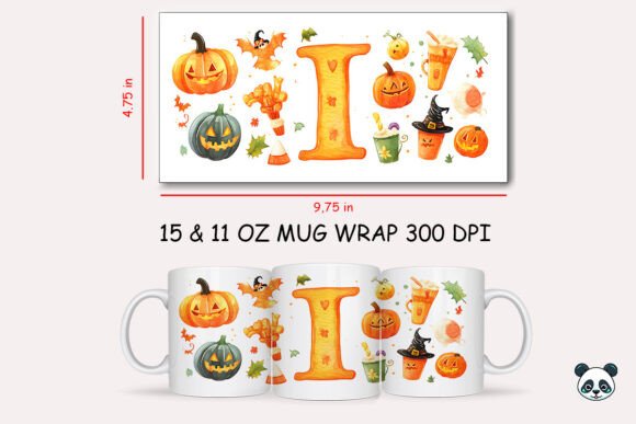 Mastering the Halloween Letter I Mug Wrap Sublimation 2 Design