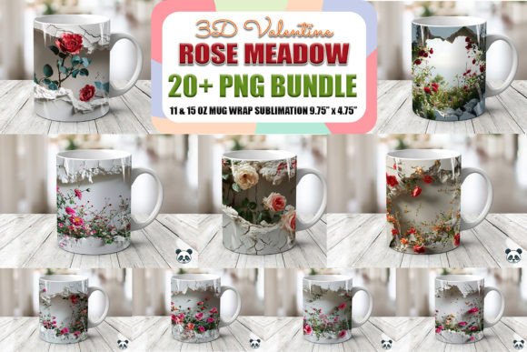 Mastering the Valentine Rose Meadow 3D Mug Wrap Bundle for Flawless Sublimation