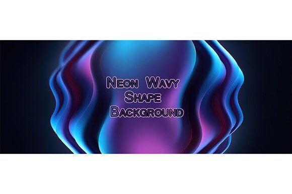 Neon Wavy Shape Background: Elevating Digital and Print Design with Modern 3D Aesthetics