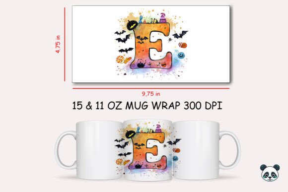 Spooky Style: Halloween Letter E Mug Wrap