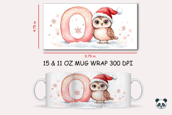 Strategic Branding with the Christmas Baby Letter O with Owl Mug Wrap