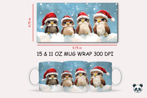 Strategic Branding with the Christmas Hawk Mug Wrap: Elevating Sublimation Design for Holiday Markets