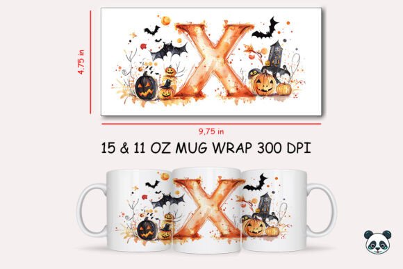 Strategic Branding with the Halloween Letter X Mug Wrap Sublimation 2 Design