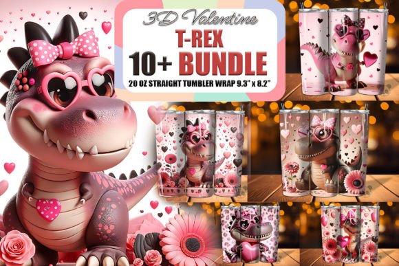 Strategic Branding with the Valentine T-rex 3D Tumbler Wrap Bundle