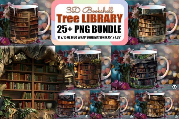 Transforming Everyday Objects with the 3D Bookshelf in Tree Mug Wrap Bundle