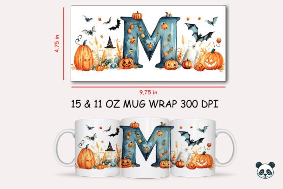 Transforming Plain Mugs with the Halloween Letter M Mug Wrap Sublimation 1 Design